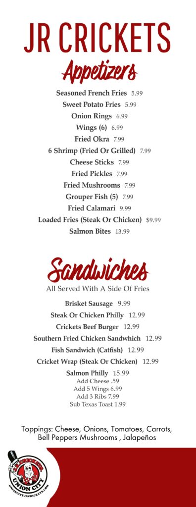 crickets restaurant menu: A Definitive Guide to JR Crickets’ Legendary Atlanta Fare