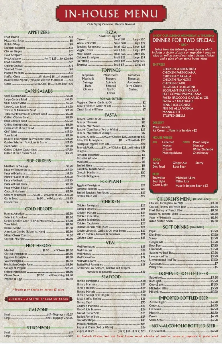 menu capri restaurant: A Comprehensive Guide to Indianapolis' Premier Italian Dining Selection