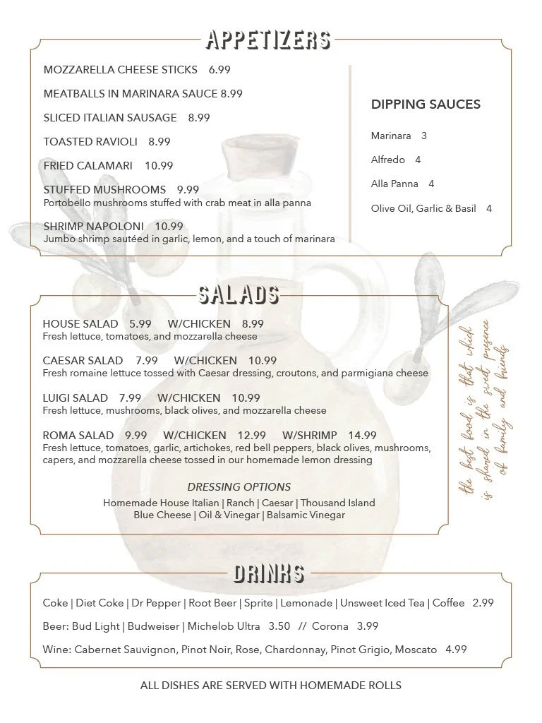 luigi's restaurant menu: A Deep Dive into Classic Italian Dining and Signature Dishes