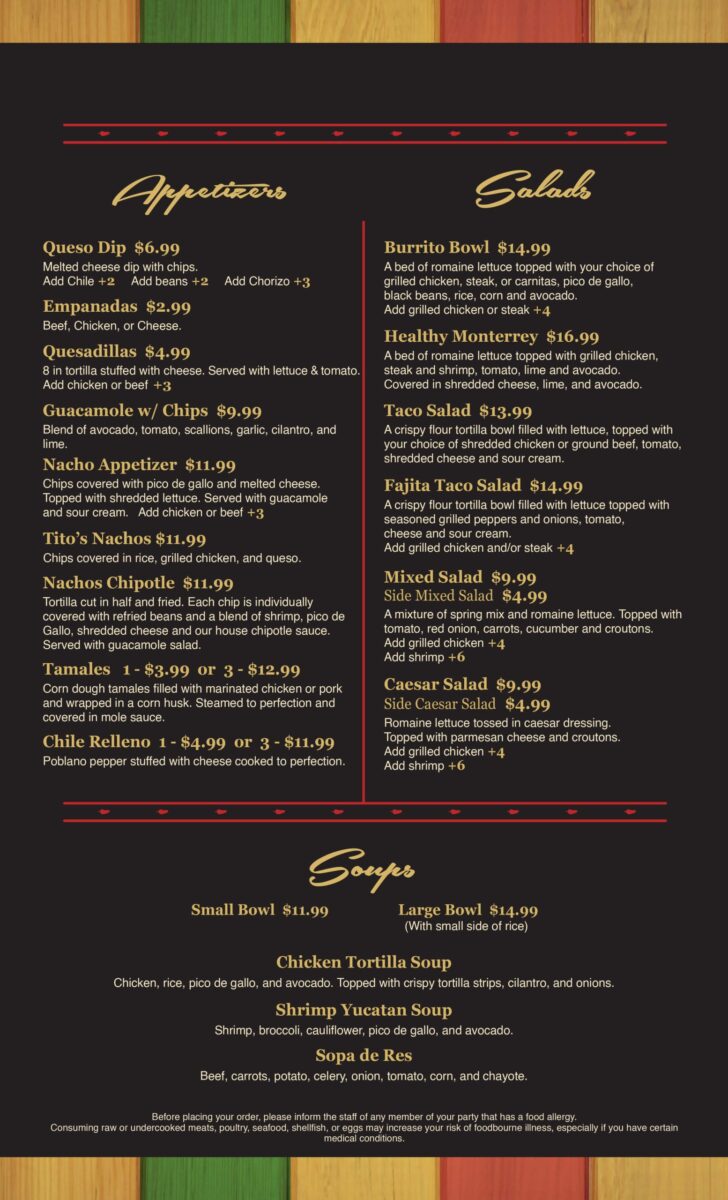 tito's restaurant menu: Exploring Italian Classics and Mediterranean Flair in Coeur d'Alene