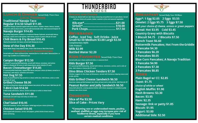 Thunderbird Restaurant & Lounge Menu — A Deep Dive into Homestyle American Dining and Culinary Value Thunderbird Restaurant & Lounge Menu — A Deep Dive into Homestyle American Dining and Culinary Value
