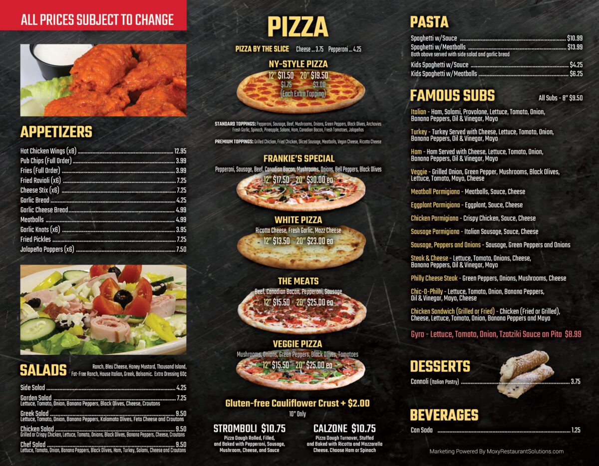 frankie's pizza & restaurant menu: The Definitive Guide to Every Dish and Offering