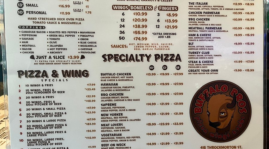buffalo brothers restaurant and bar menu: A Comprehensive Guide to Wake Forest's Signature Wings and Sports Bar Fare