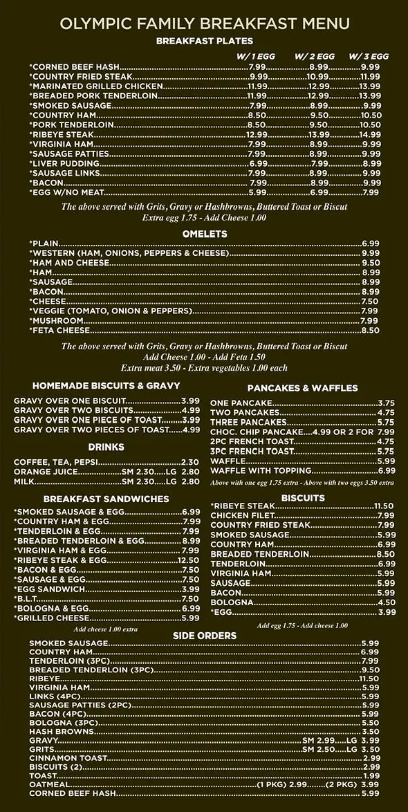olympic family restaurant kernersville nc menu: The Ultimate Guide to Kernersville’s Classic Family Diner