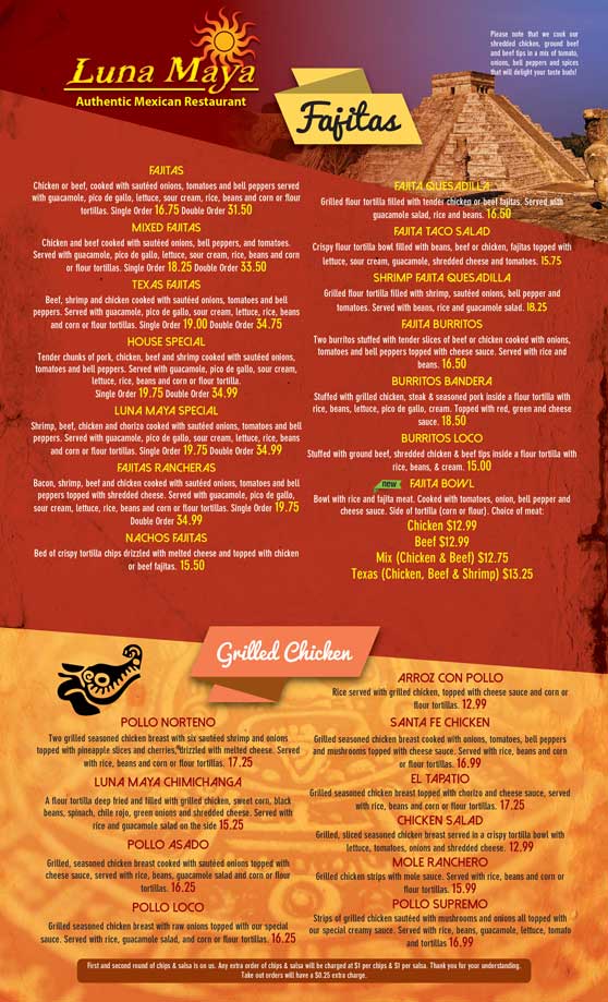 luna maya mexican restaurant menu: A Deep Dive into Canton's Authentic Mexican & Tex-Mex Offerings