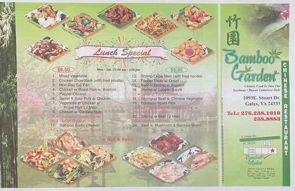 Bamboo Garden Restaurant Galax Menu: The Comprehensive Diner's Guide to Authentic Chinese-American Cuisine