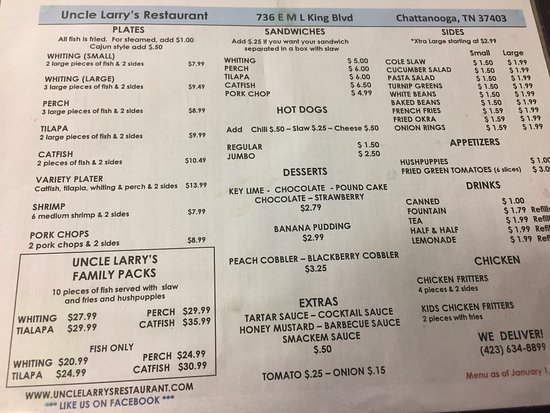 Uncle Larry's Restaurant Menu - A Comprehensive Analysis of Chattanooga's Southern Comfort Cuisine