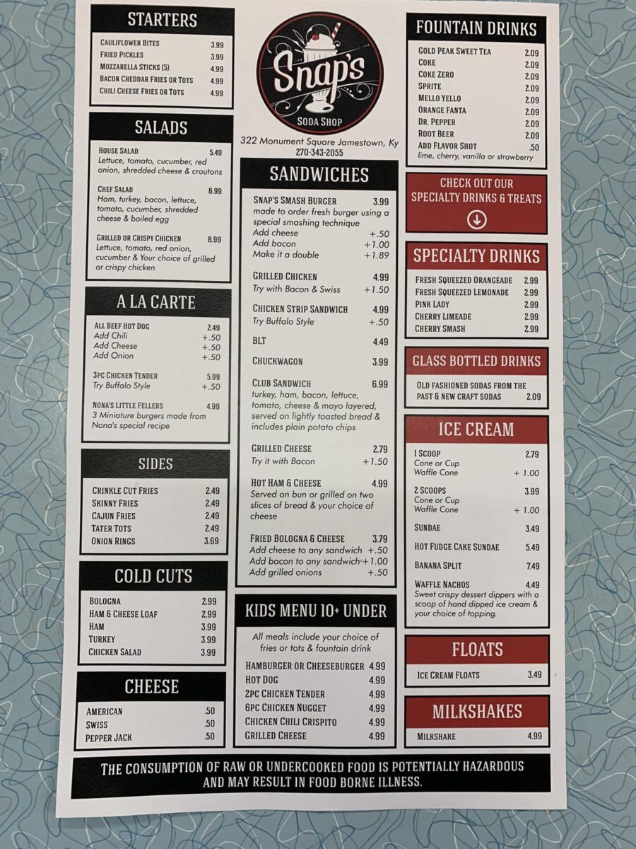 Snap's Restaurant Menu - A Comprehensive Guide to Racine's Premier Fast-Casual Fare