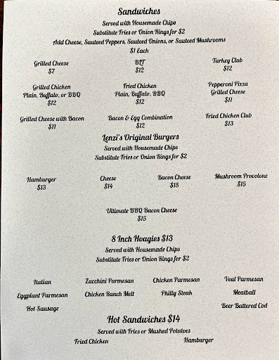 Lenzi's Restaurant Menu - A Definitive Analysis of Signature Italian-American Cuisine