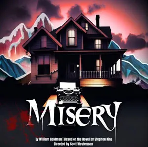 A scene from the play Misery at Citadel Theatre, showing a living room set. This photo illustrates the detailed set design.