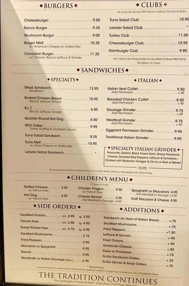 Twin Oaks Restaurant Bridgeport Menu - A Definitive Guide to Dining and Culinary Legacy