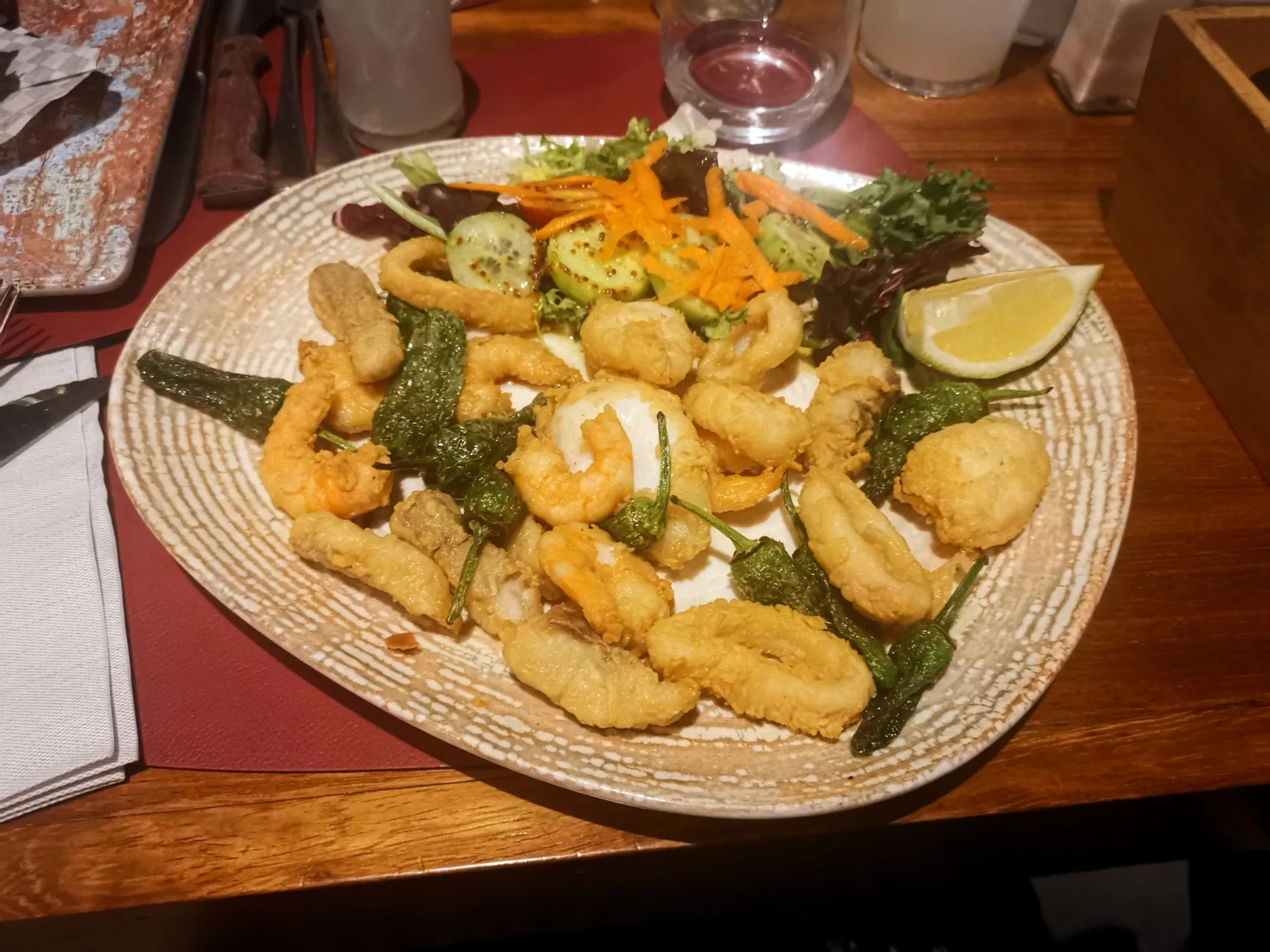 Freshly prepared mixed fish fry-up from the allintitle:restaurant poco menu in Corralejo, Fuerteventura