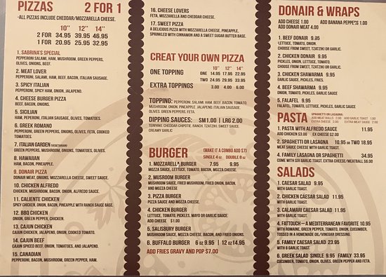 Sabrina's Pizza & Restaurant Trenton Menu: A Comprehensive Guide to Prices, Specials, and Signature Dishes